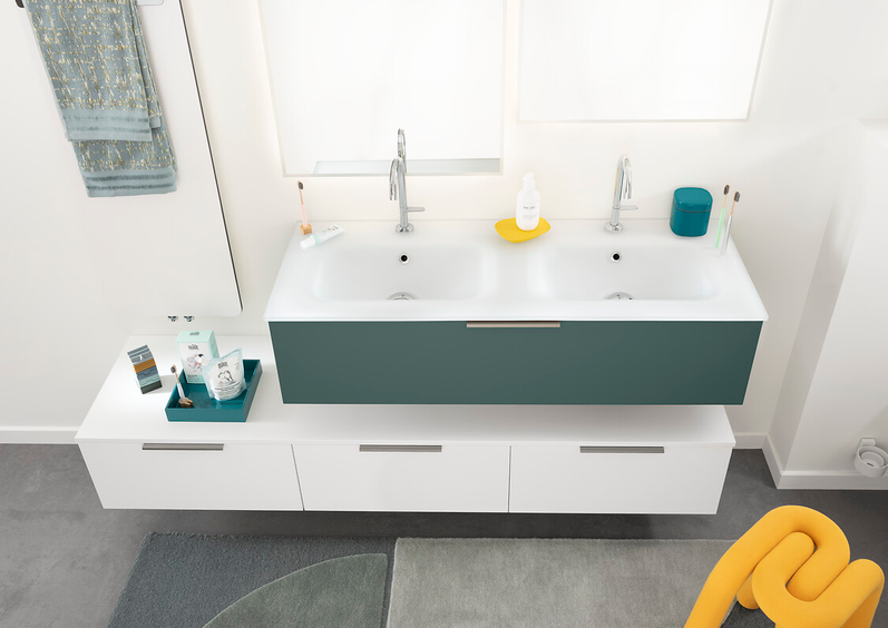Plan vasque verre double vasque 
