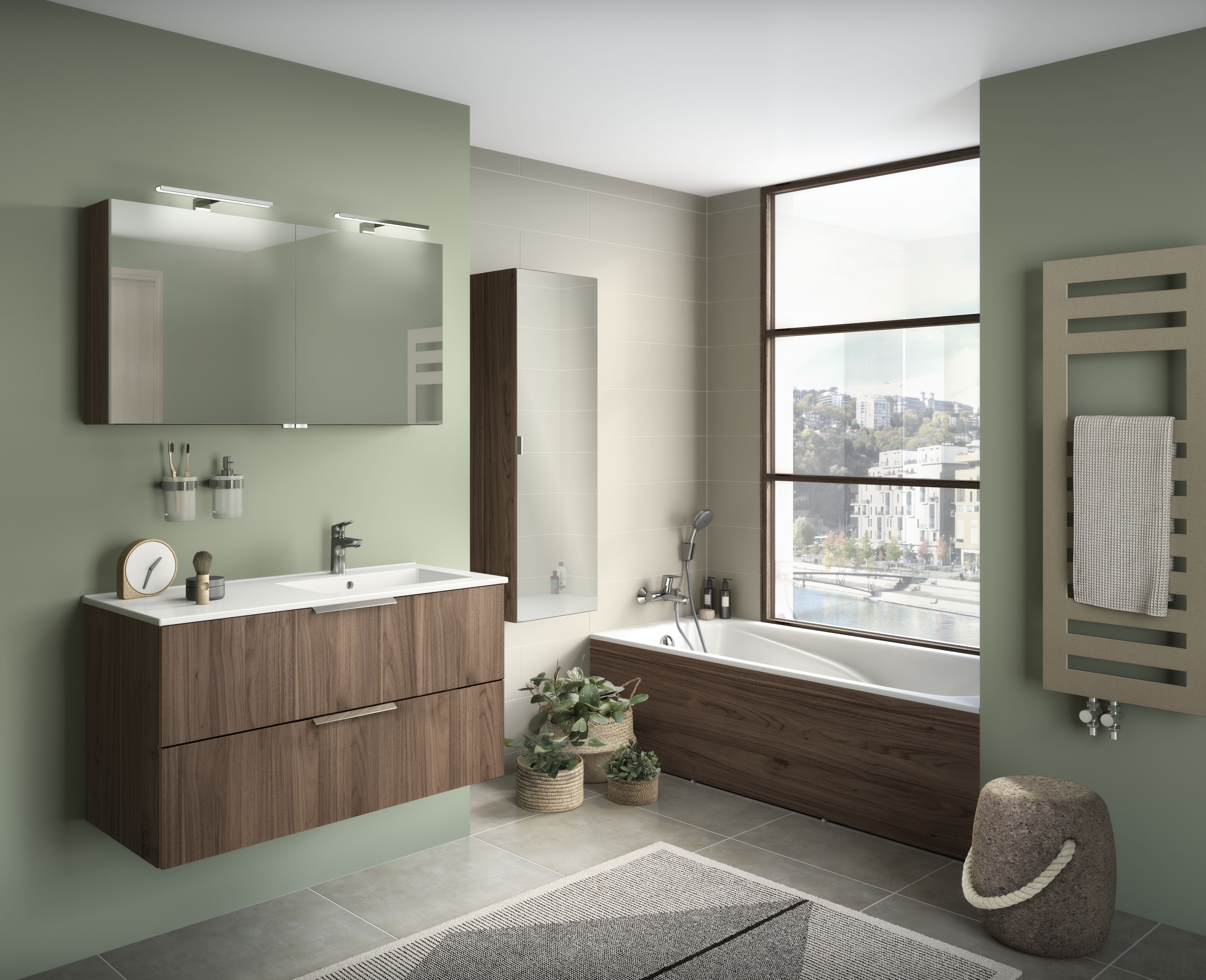 Salle de bains Delpha Graphic noyer brun