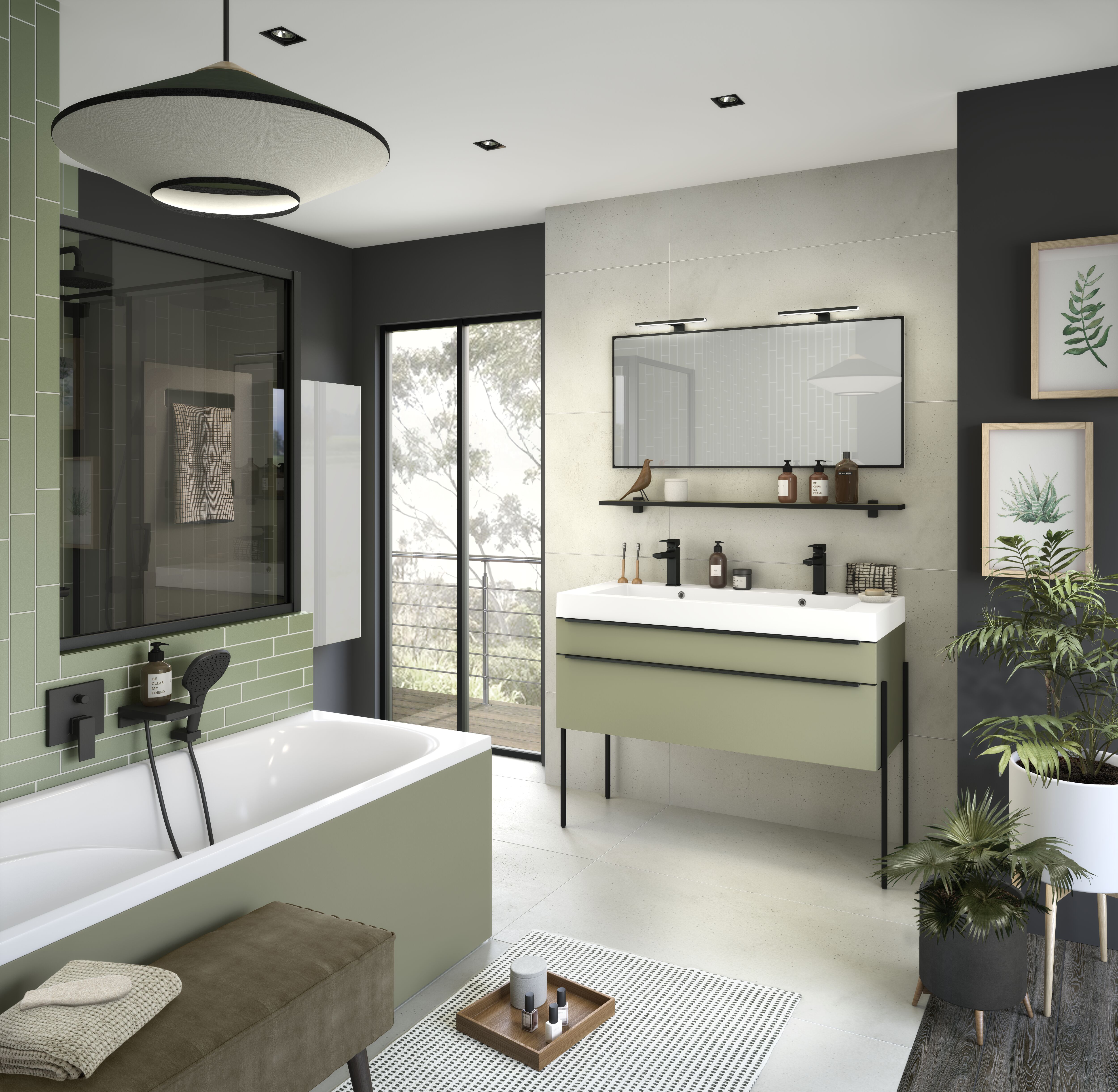 Salle de bain Inspiration vert olive mat