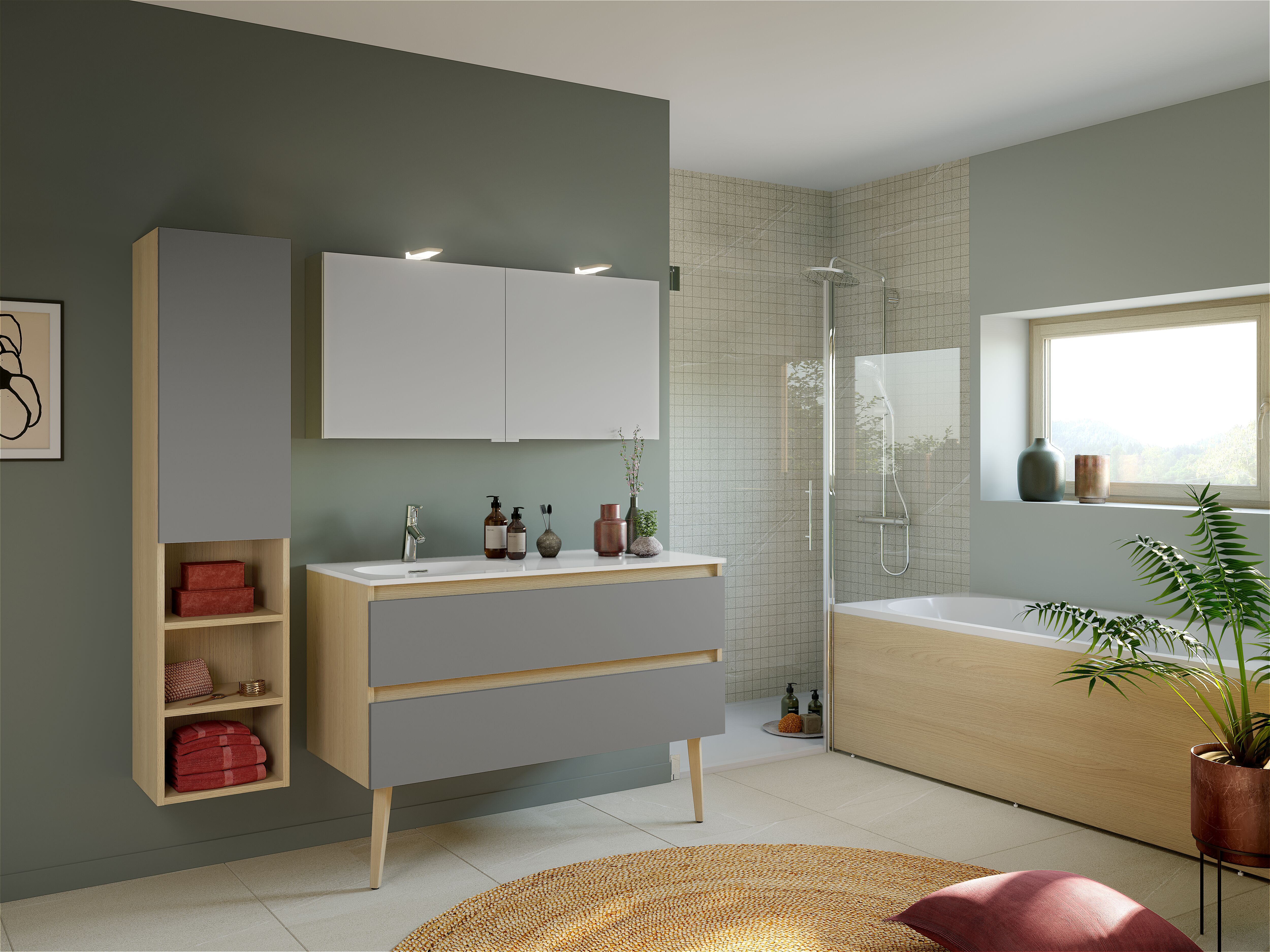 Salle de bains Delpha Intuitive Galet mat