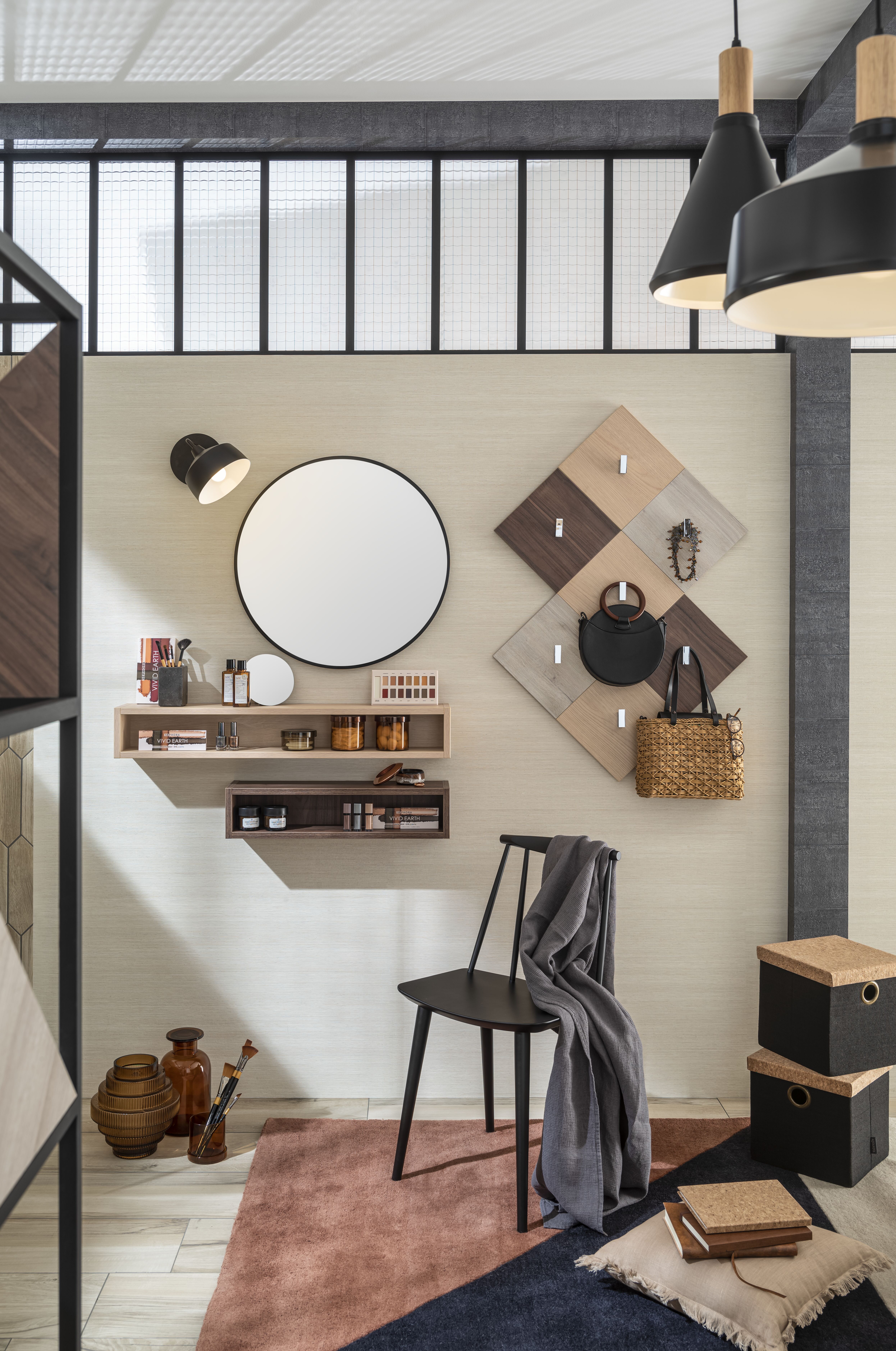 Salle de bains petits espace Delpha : Zoom sur la coiffeuse Archi chêne nordique
