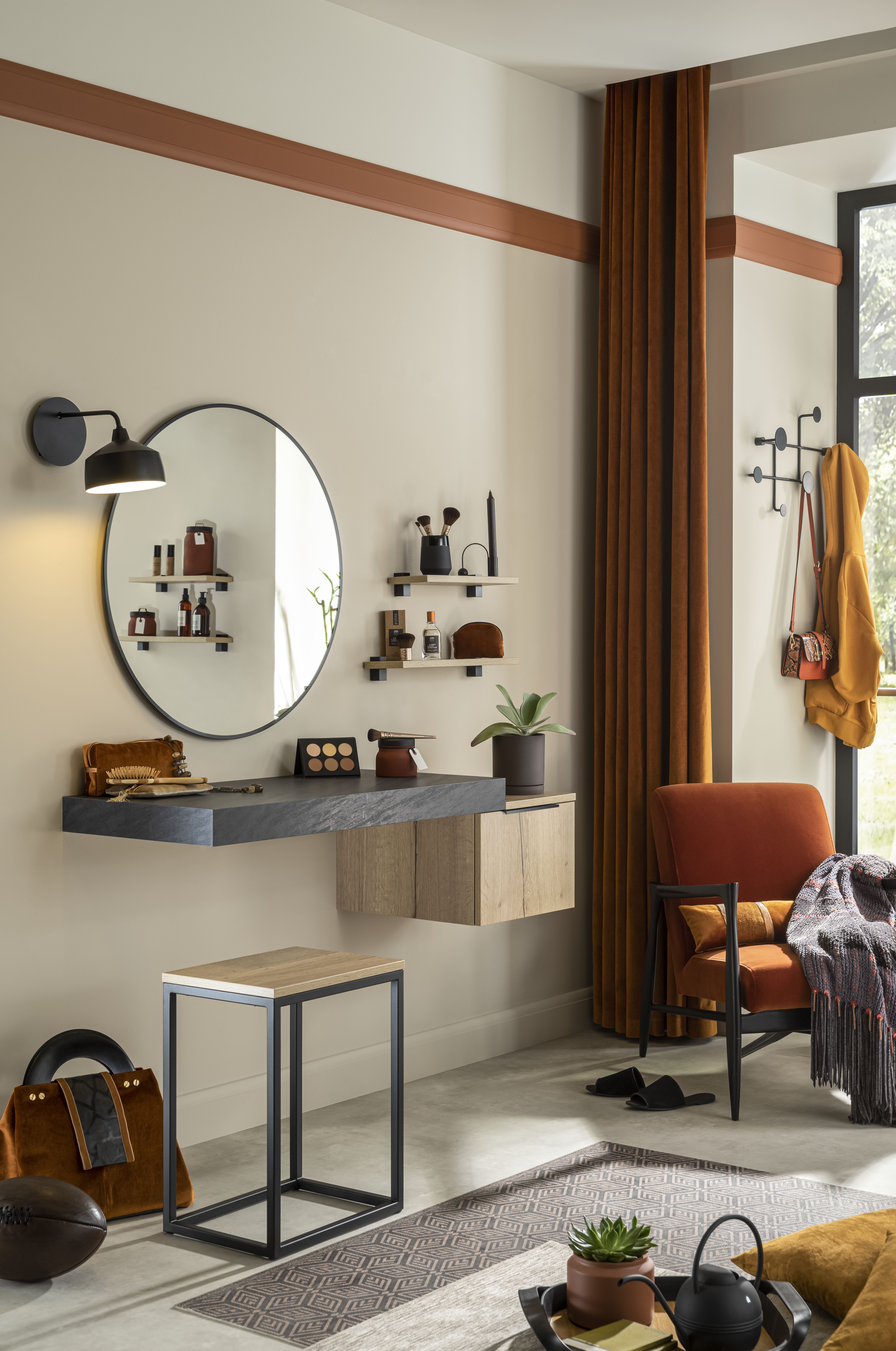 Miroir rond Delpha ambiance
