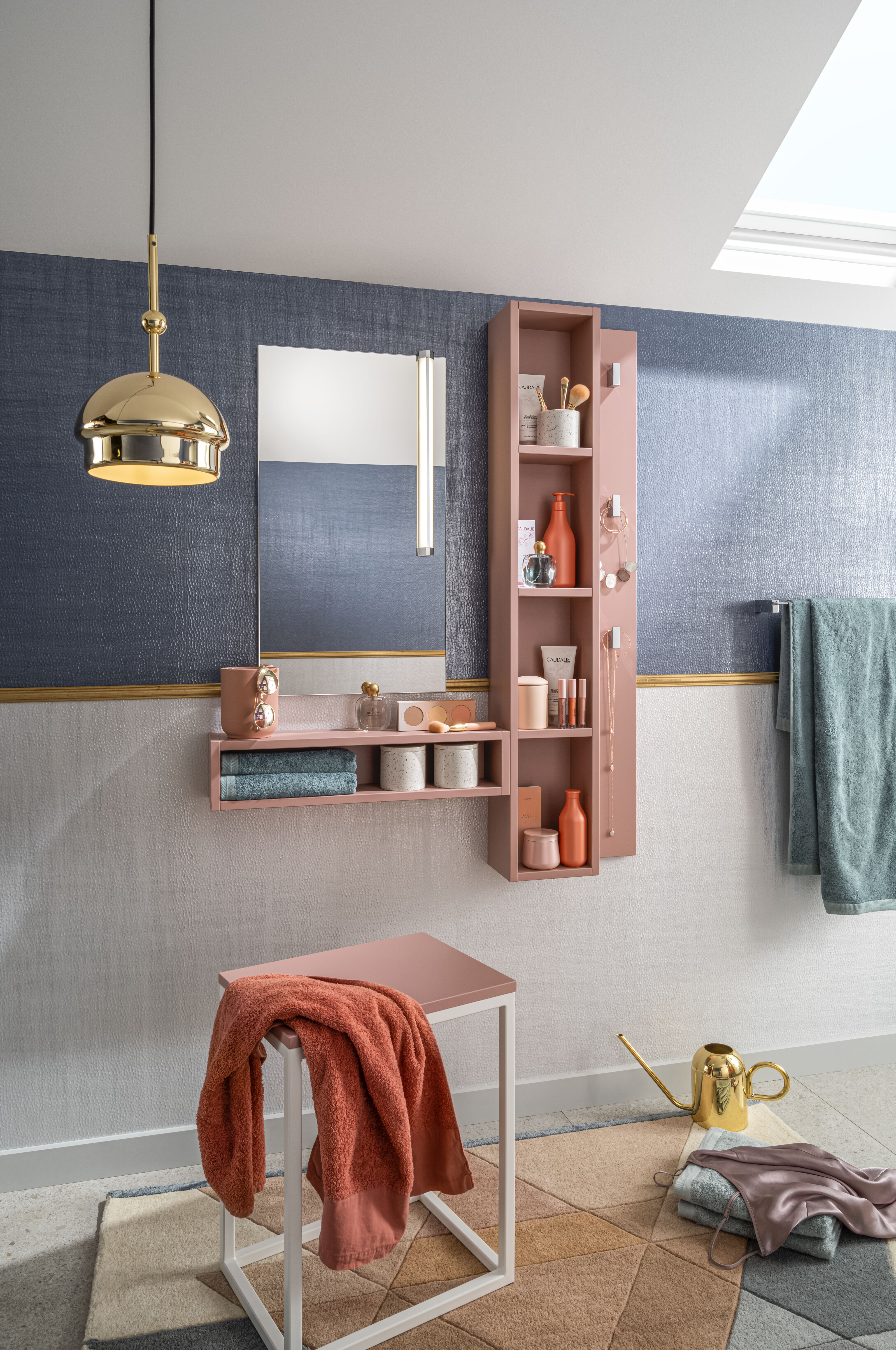 Espace coiffeuse Velours orange ambré mat