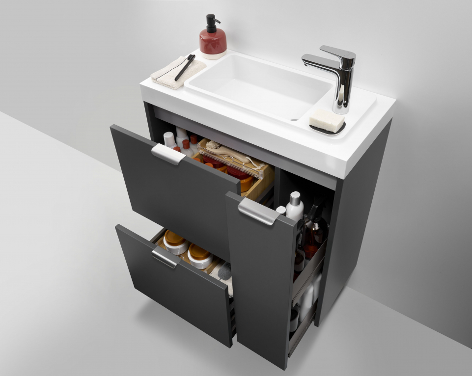 Delpha Optimise Graphite mat coulissants + flaconnier